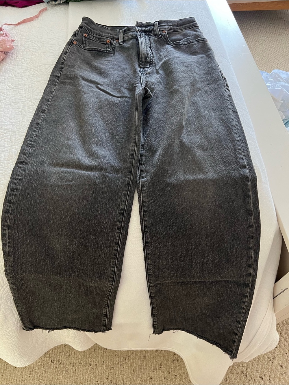 Madewell women’s Washed Black perfect vintage wide leg Jeans
